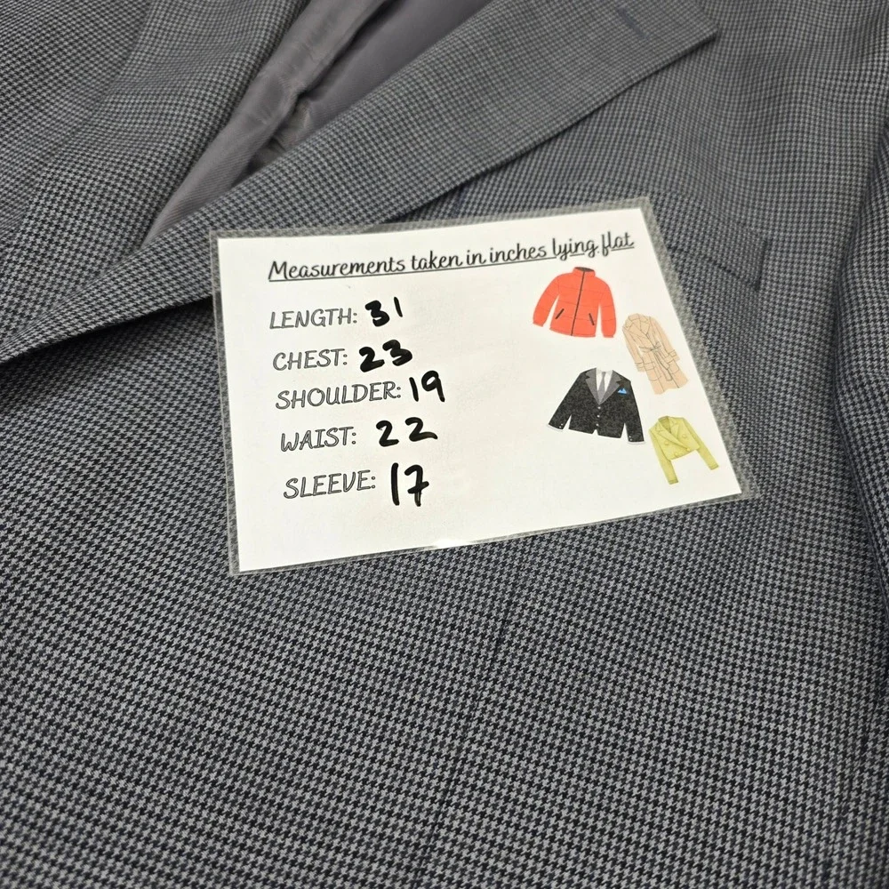 Stafford Mens 44 Reg Classic Fit Year Round Sport‎ Coat Blazer Blue Check